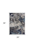 2' X 3' Navy Blue Cobblestone Pattern Scatter Rug
